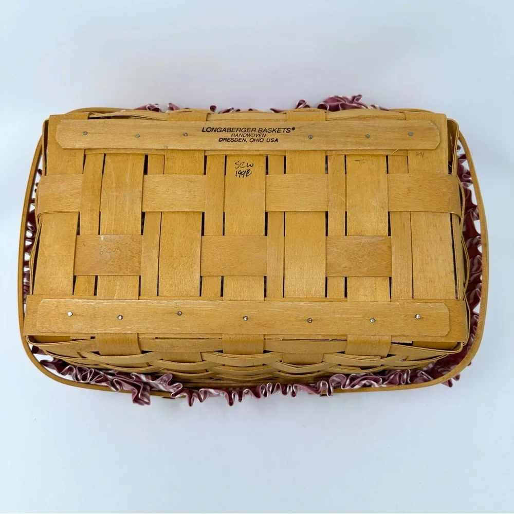 Vintage 1998 Longaberger Gather Handle Basket with Liner
